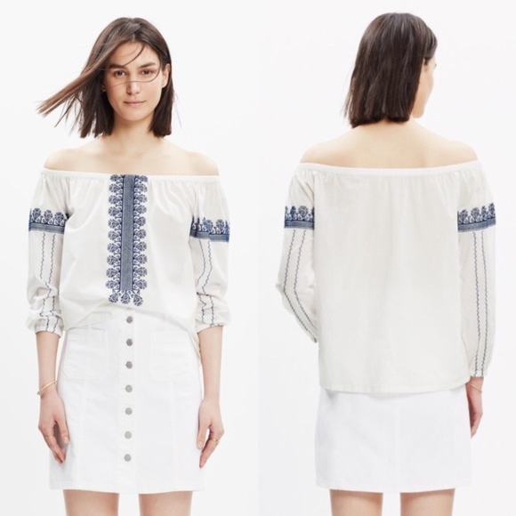 Madewell Medal Folktale Off the Shoulder Top - Picture 3 of 8